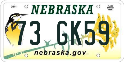 NE license plate 73GK59
