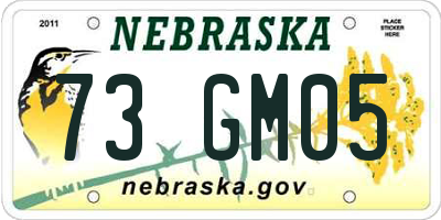 NE license plate 73GM05