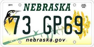 NE license plate 73GP69