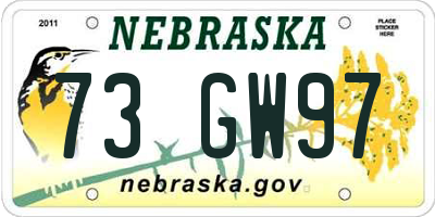 NE license plate 73GW97