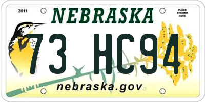 NE license plate 73HC94