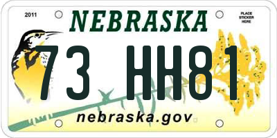 NE license plate 73HH81