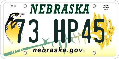 NE license plate 73HP45