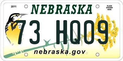 NE license plate 73HQ09