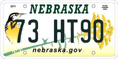 NE license plate 73HT90