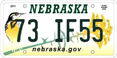 NE license plate 73IF55