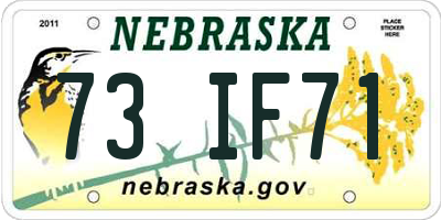 NE license plate 73IF71