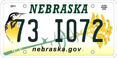 NE license plate 73IO72