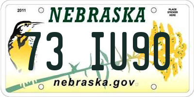 NE license plate 73IU90