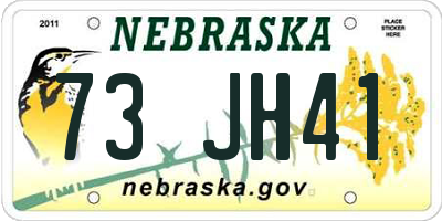 NE license plate 73JH41