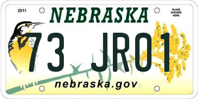 NE license plate 73JR01