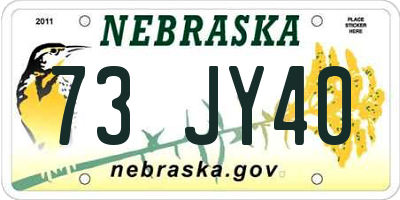 NE license plate 73JY40