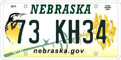 NE license plate 73KH34