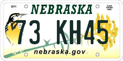 NE license plate 73KH45