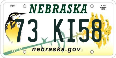 NE license plate 73KI58