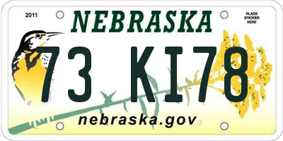 NE license plate 73KI78
