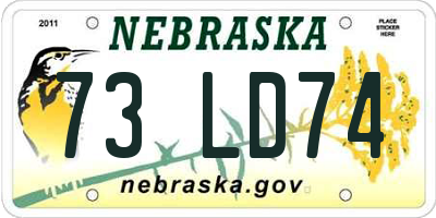 NE license plate 73LD74