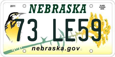 NE license plate 73LE59