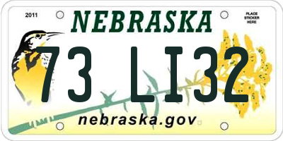 NE license plate 73LI32