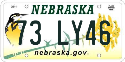 NE license plate 73LY46