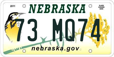 NE license plate 73MQ74