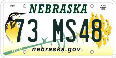 NE license plate 73MS48