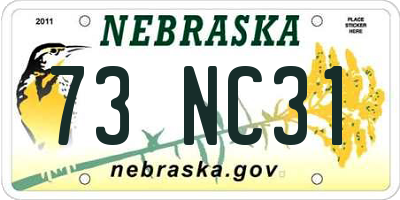 NE license plate 73NC31