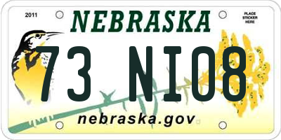 NE license plate 73NI08