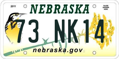 NE license plate 73NK14