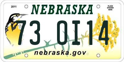 NE license plate 73OI14