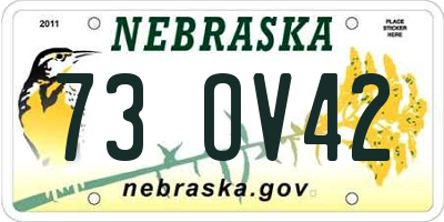NE license plate 73OV42