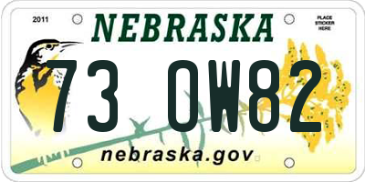 NE license plate 73OW82