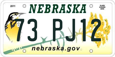 NE license plate 73PJ12