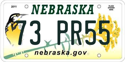 NE license plate 73PR55