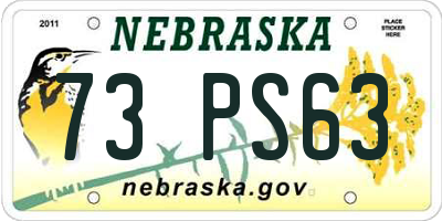 NE license plate 73PS63