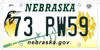 NE license plate 73PW59