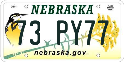 NE license plate 73PY77