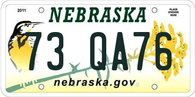 NE license plate 73QA76