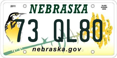 NE license plate 73QL80