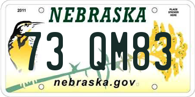 NE license plate 73QM83