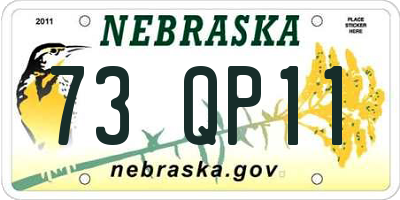 NE license plate 73QP11