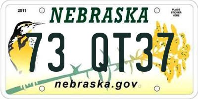 NE license plate 73QT37