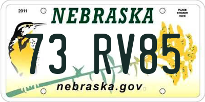 NE license plate 73RV85