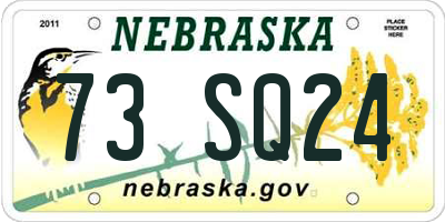 NE license plate 73SQ24