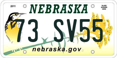NE license plate 73SV55