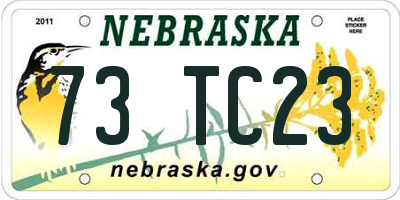 NE license plate 73TC23