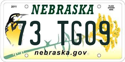NE license plate 73TG09