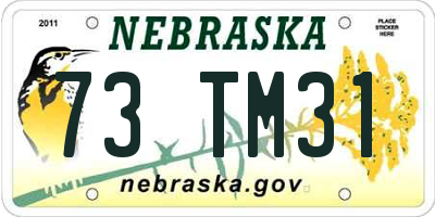 NE license plate 73TM31