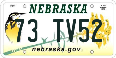NE license plate 73TV52