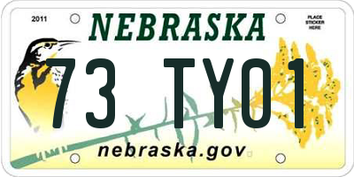 NE license plate 73TY01